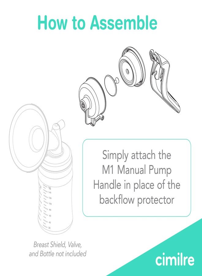 Cimilre M1 Manual Breast Pump Handle, Converts Any Cimilre Collection Kit into a Manual Breast Pump, No Power Needed, Perfect for Travel or As Backup Solution - Image 3